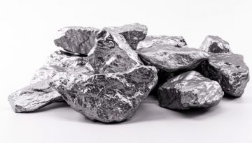Palladium is a chemical element that at room temperature contracts in the solid state. Metal used in industry. Mineral extraction concept.